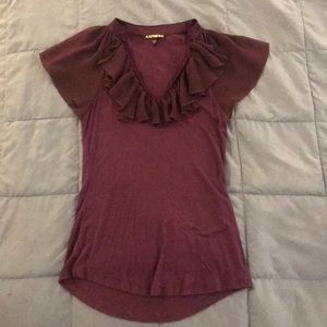 Express Purple Flutter Sleeve Top - XS